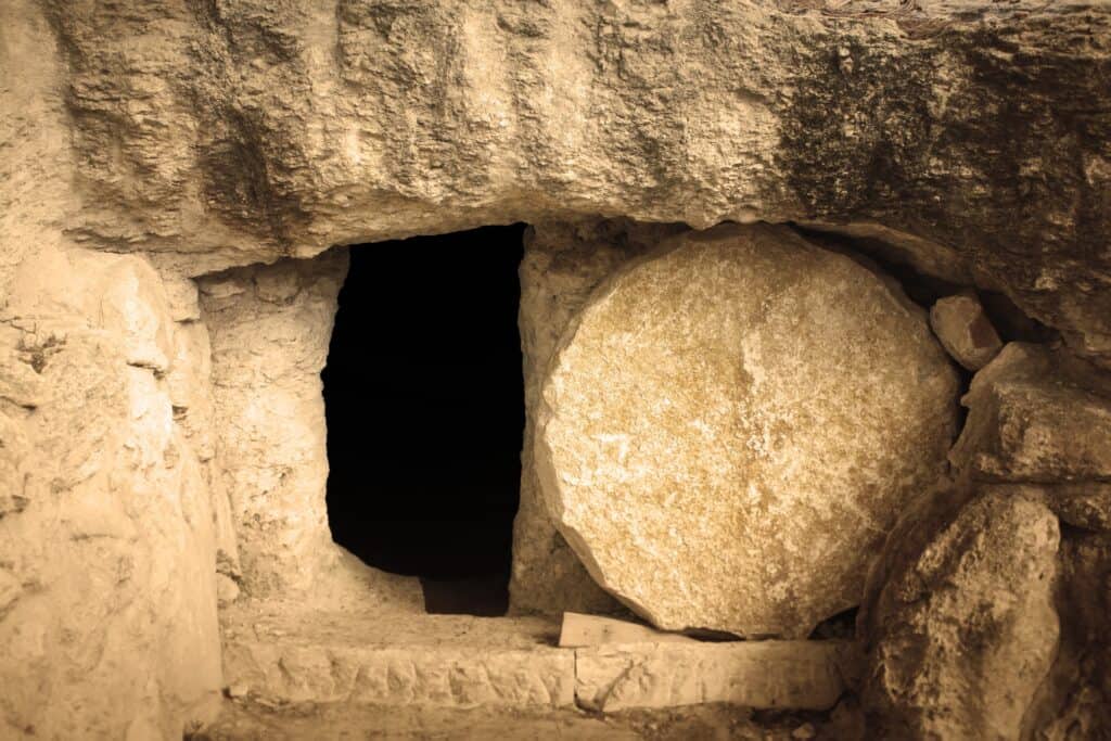 Image of a tomb opening to illustrate blog about the Risen Jesus.
